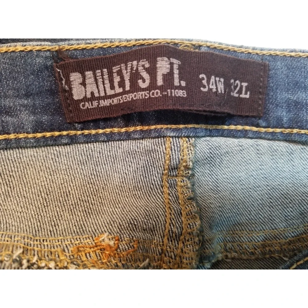 BAILEYS PT Jeans Mens 34x32  Blue Denim Straight Leg